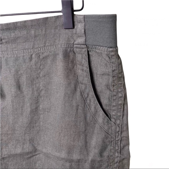 Athleta Seline Linen Skirt Army Green Size 16 Tall Drawstring Waist Pull On - Picture 3 of 7